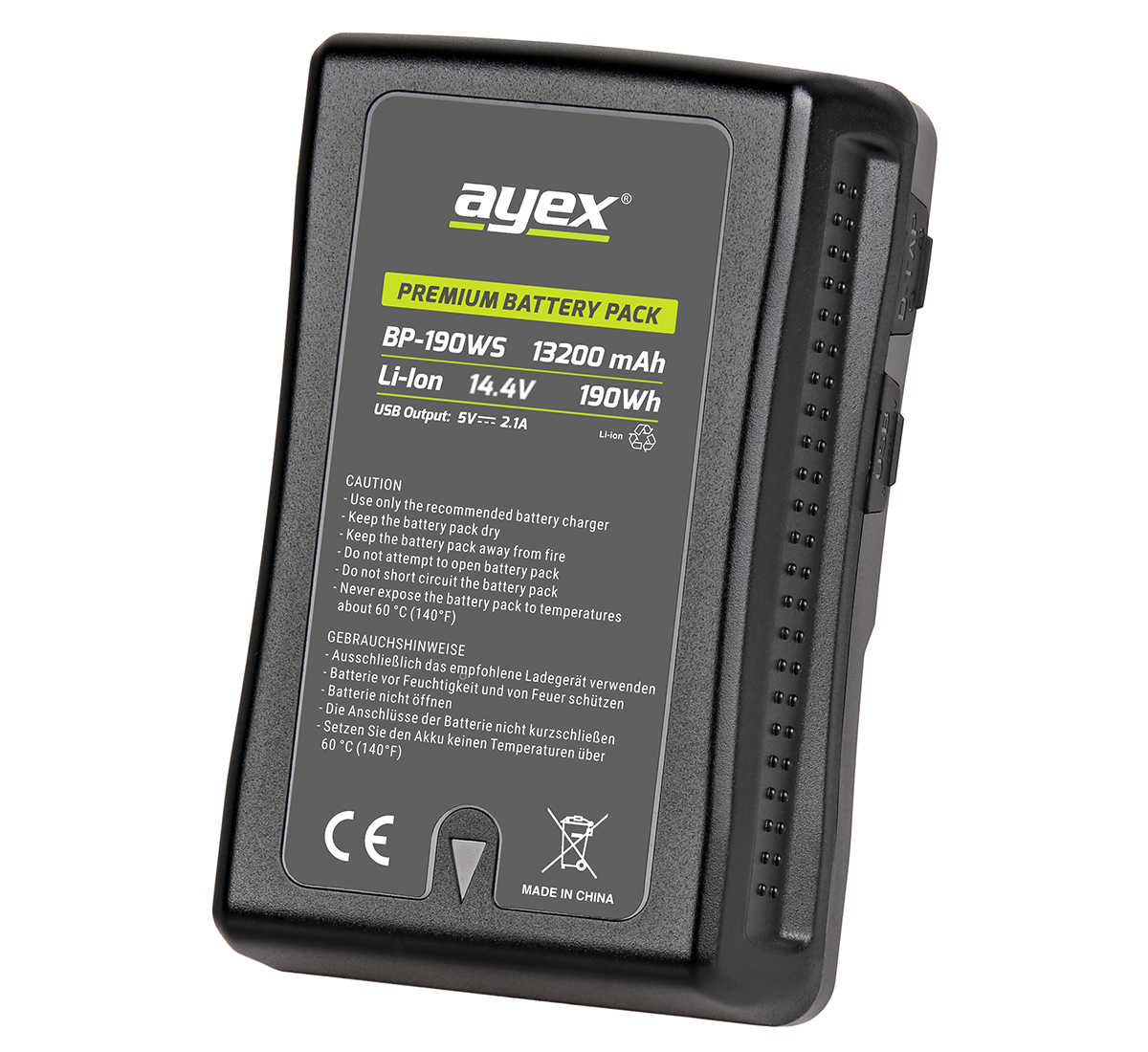 ayex V-Mount Premium Akku BP-190WS für Sony Camcorder