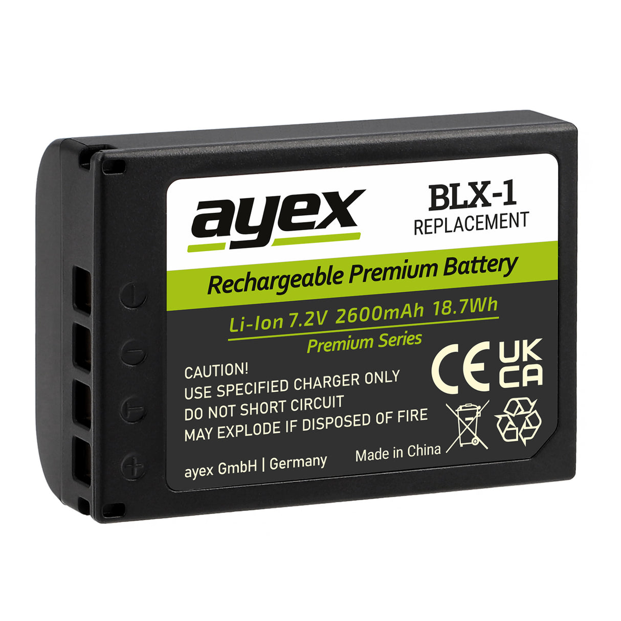 ayex BLX-1 Akku Premium Series Ersatzakku für OM System OM-1 OM-3 OM-1 Mark II