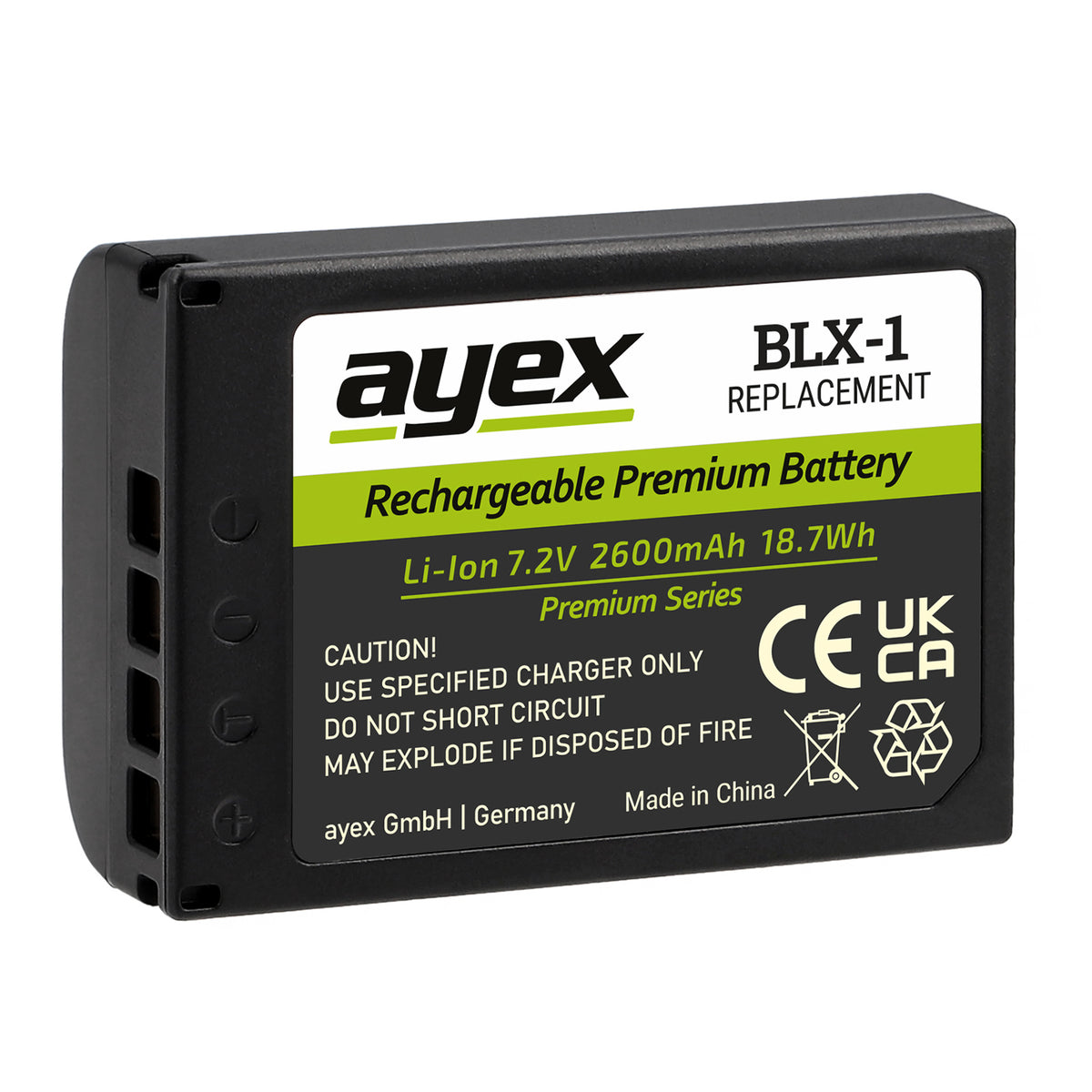 ayex BLX-1 Akku Premium Series Ersatzakku für OM System OM-1 OM-3 OM-1 Mark II