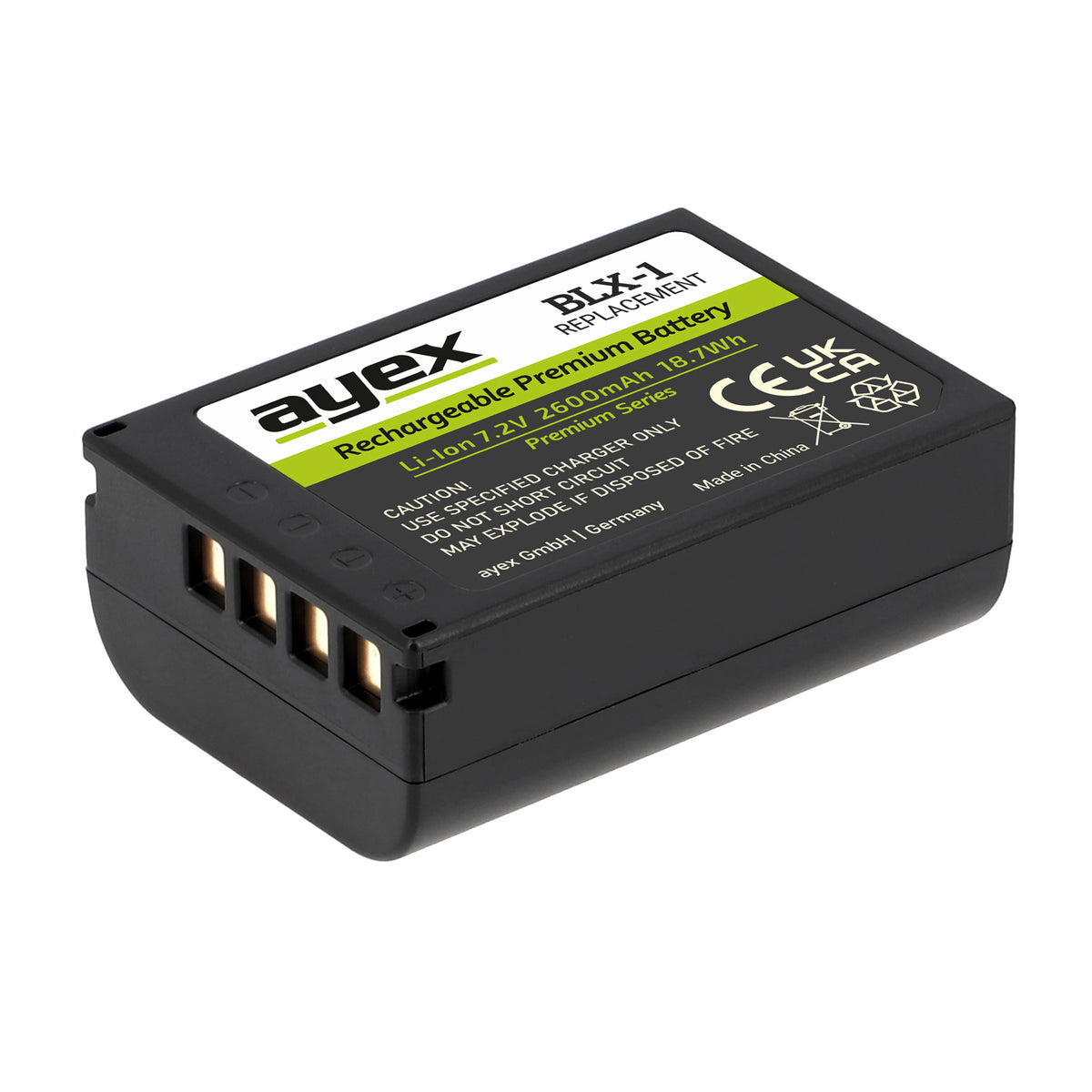 ayex BLX-1 Akku Premium Series Ersatzakku für OM System OM-1 OM-3 OM-1 Mark II