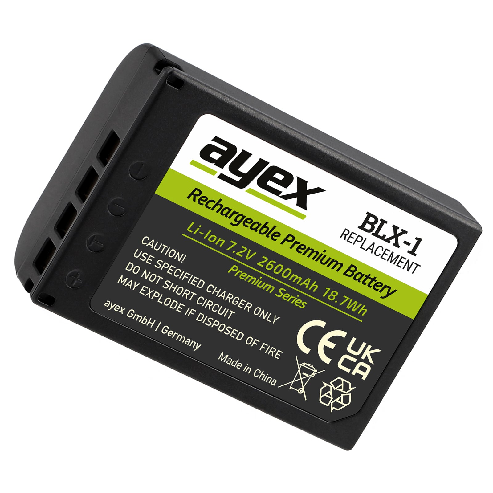ayex BLX-1 Akku Premium Series Ersatzakku für OM System OM-1 OM-3 OM-1 Mark II