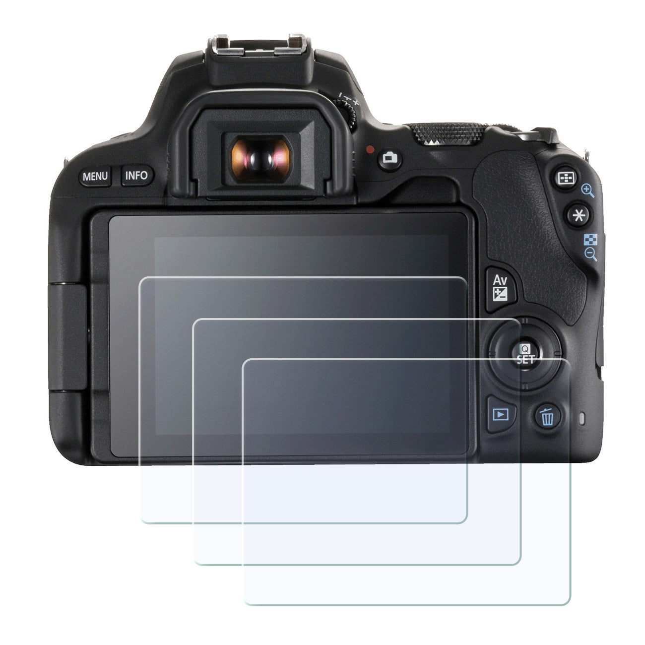 Display-Schutzglas für Canon EOS 200D, 200D Mark II – 0,3 mm 9H gehärtetes Glas 3 Stück