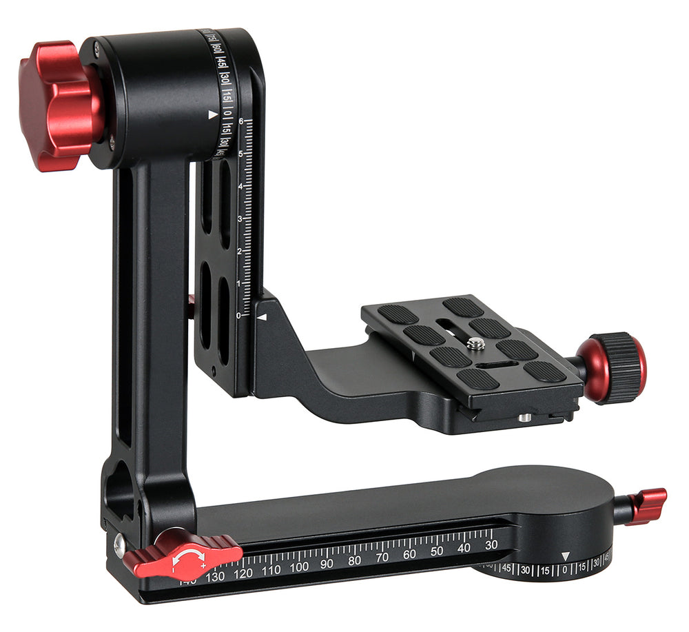JUSINO Gimbal schwenkbarer Stativkopf für große Objektive inkl. gepolsterter Tasche CB-52