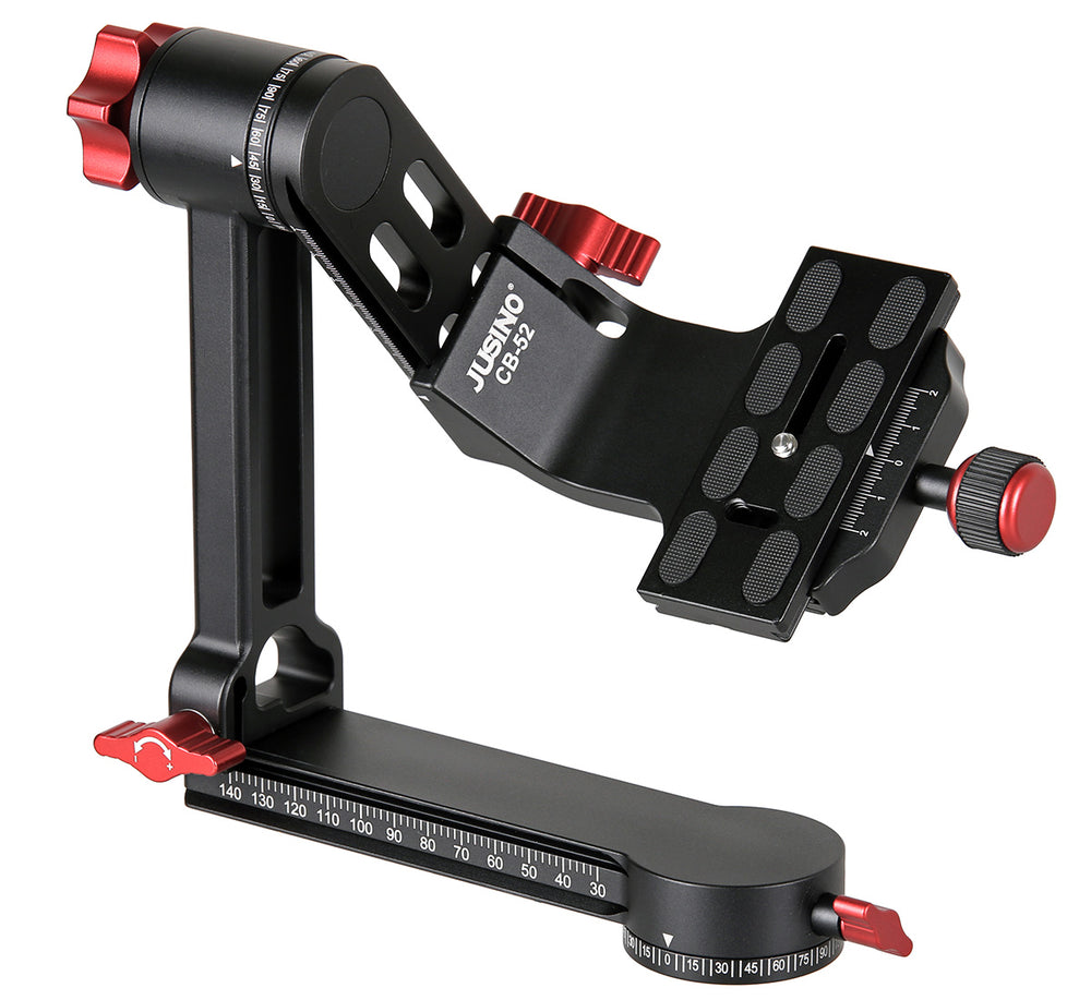 JUSINO Gimbal schwenkbarer Stativkopf für große Objektive inkl. gepolsterter Tasche CB-52