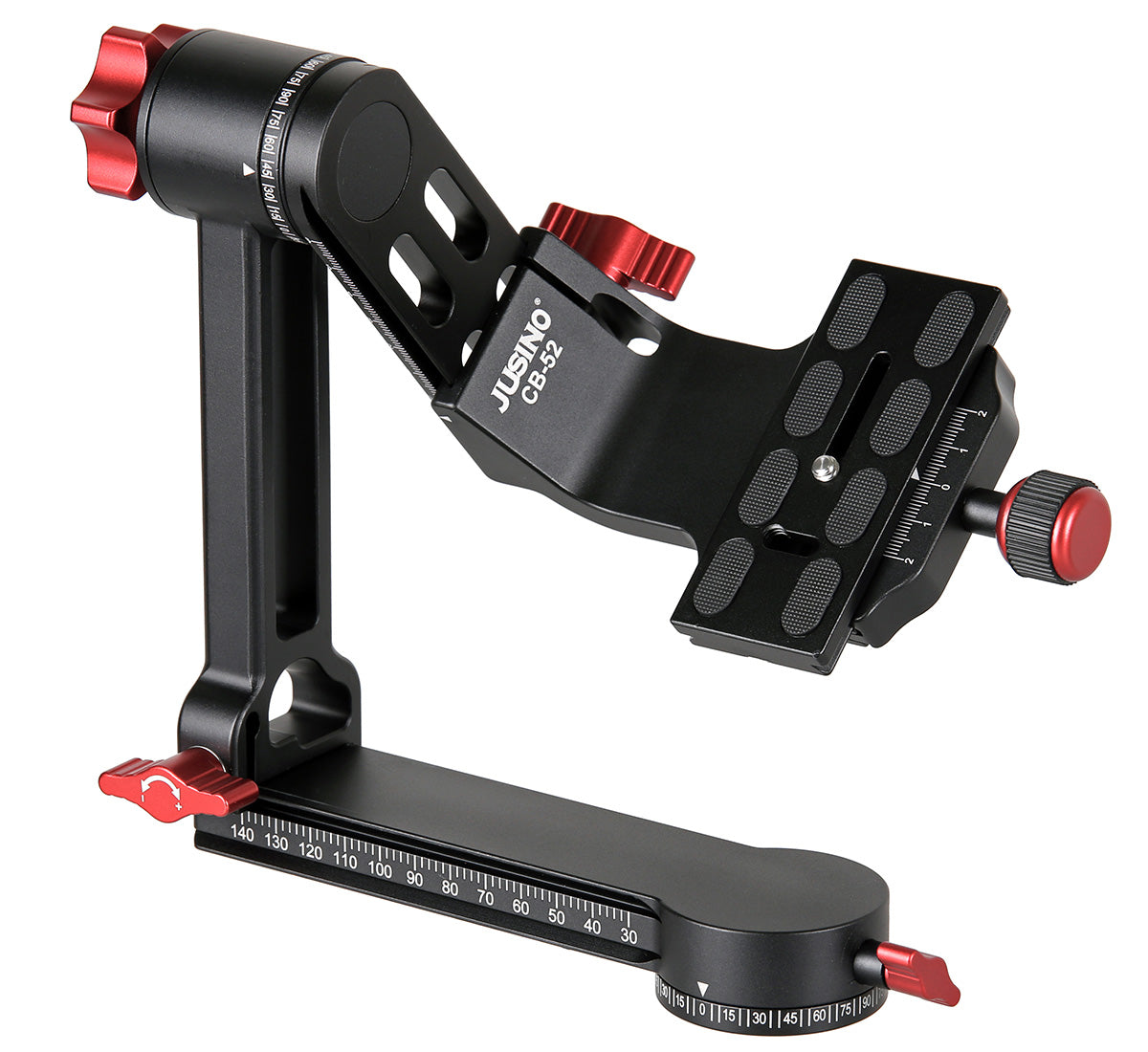 JUSINO Gimbal schwenkbarer Stativkopf für große Objektive inkl. gepolsterter Tasche CB-52