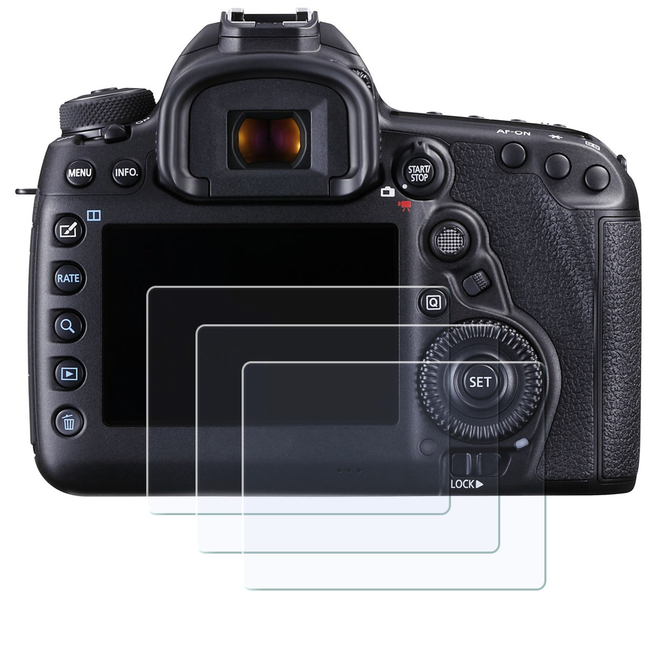 Display-Schutzglas für Canon EOS 5D Mark III, 5D Mark IV, 5DS R, 5DS, 1D X – 0,3 mm 9H gehärtetes Glas 3 Stück