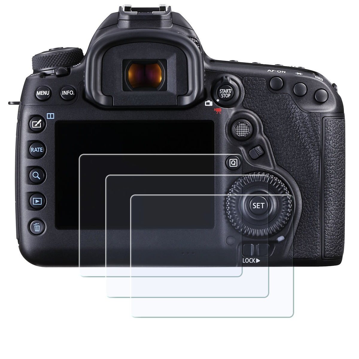Display-Schutzglas für Canon EOS 5D Mark III, 5D Mark IV, 5DS R, 5DS, 1D X – 0,3 mm 9H gehärtetes Glas 3 Stück