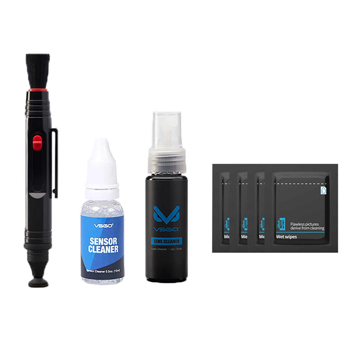 VSGO Professionelles Kamera-Reinigungsset für Vollformat Objektive & Displays DKL-20F Travel Cleaning Kit Pro