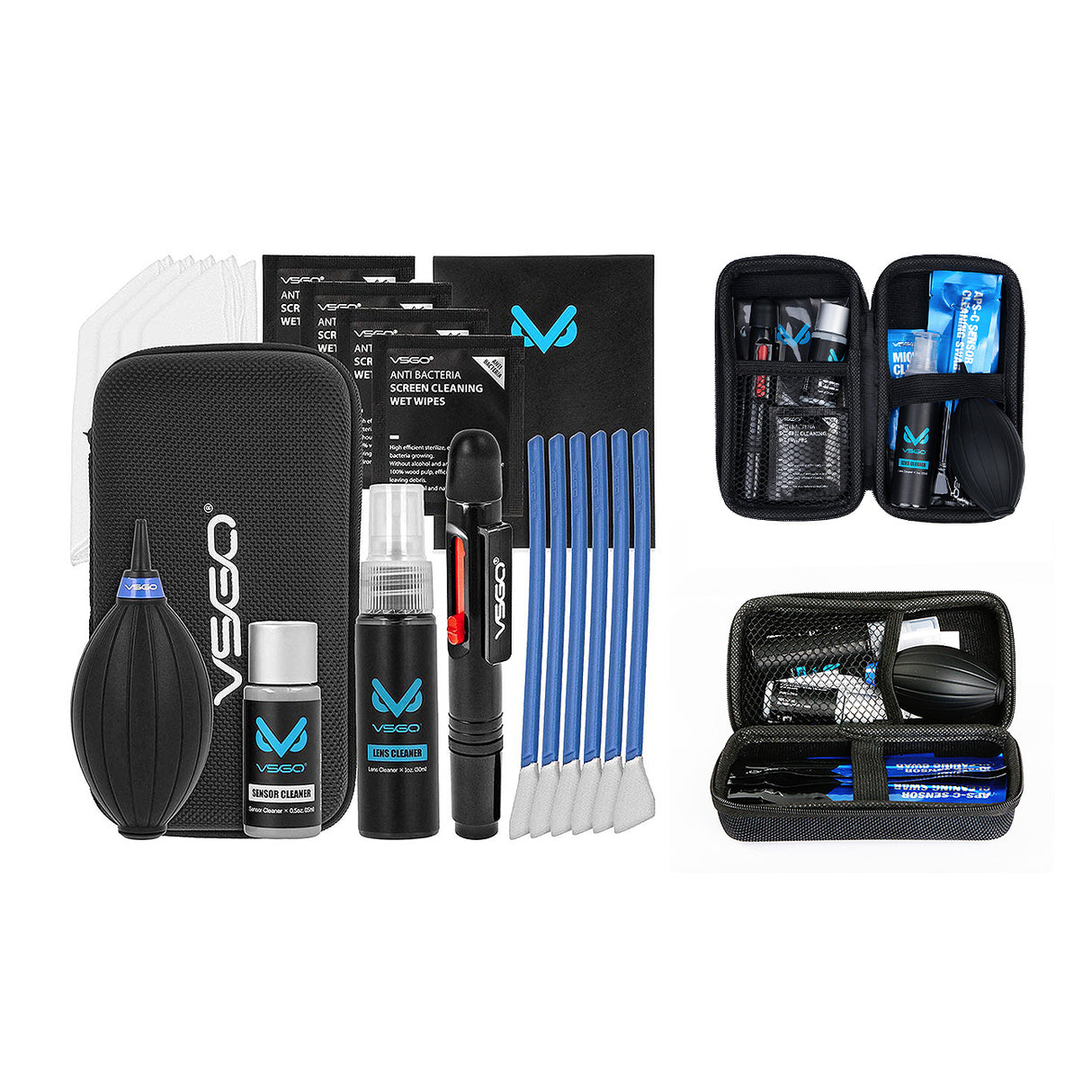VSGO Professionelles Kamera-Reinigungsset für Vollformat, Objektive & Displays - DKL-20F Travel Cleaning Kit Pro