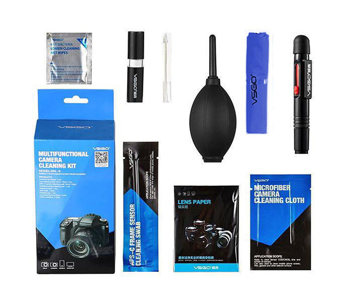 VSGO Kamera Reinigungsset DKL-6 Komplettset für Kamera, Linse & Sensor