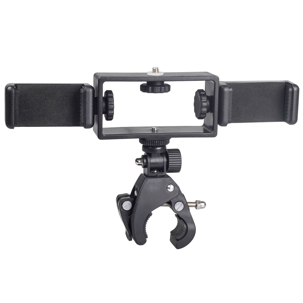ayex Duale Smartphone-Halterung inkl. Universalklemme - Für 1/4 Zoll und Blitzschuh - Halterung für zwei Smartphones an z.B. Kamera & Stativ