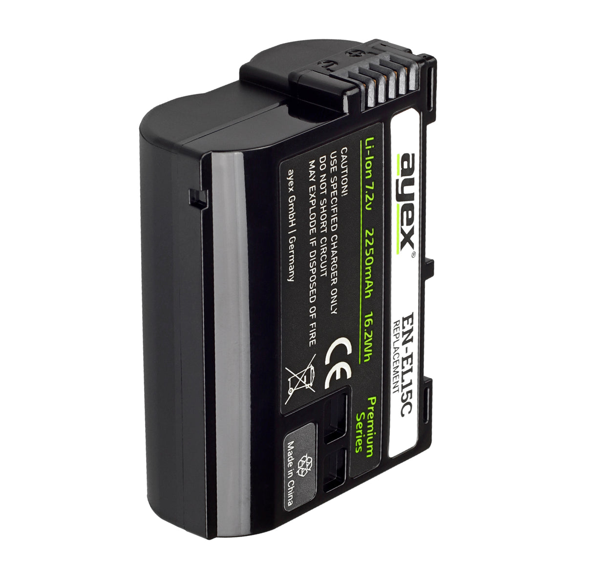 EN-EL15C Premium-Akku für zB Nikon Z7 II Z6 D7500 D7000 D850 D750 D610 D800E lange Laufzeit 2250mAh
