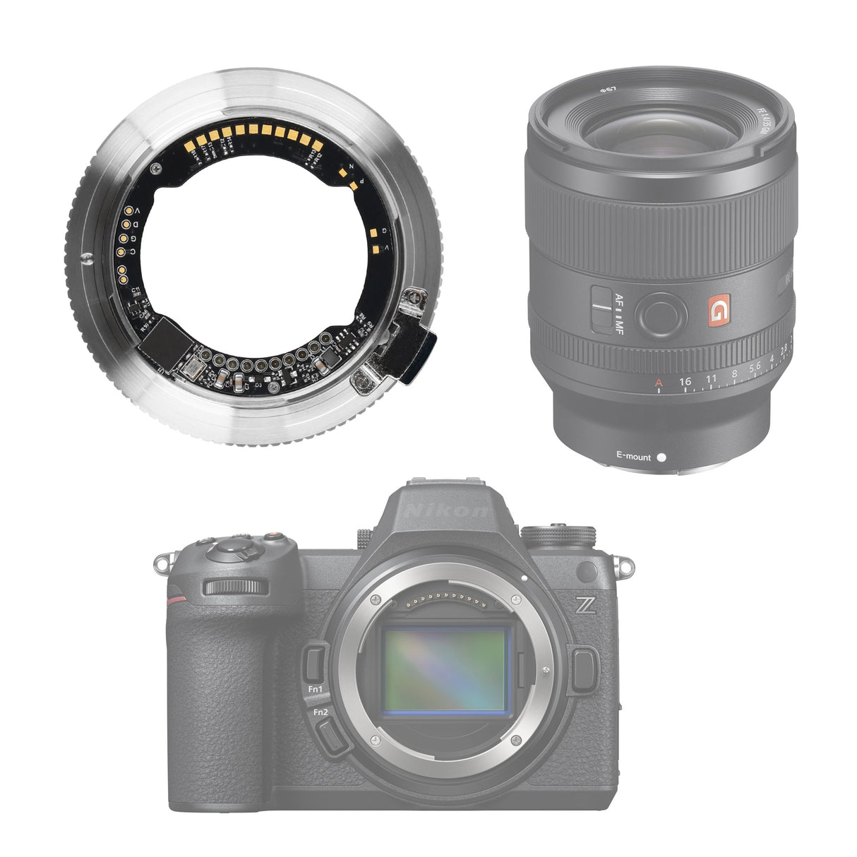 Autofokus Objektivadapter für Sony E-Mount Objektive an Nikon Z-Kameras E-Z Pro