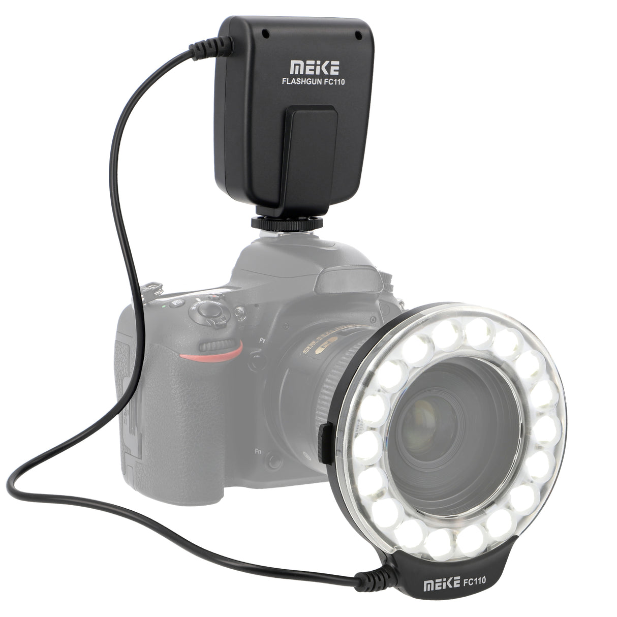 Makro Ringblitz & Ringleuchte für Sony Kameras mit Multi Interface Shoe Meike FC-110 LED