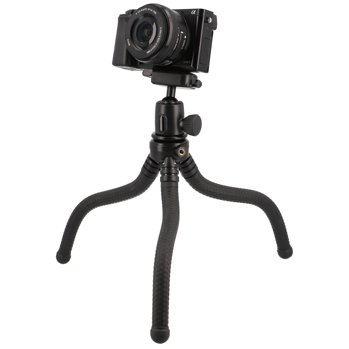 Flexibles 2-in-1 Tischstativ & Selfie-Pod mit Kugelkopf - Biegsame Beine & 1/4"-Anschlüsse