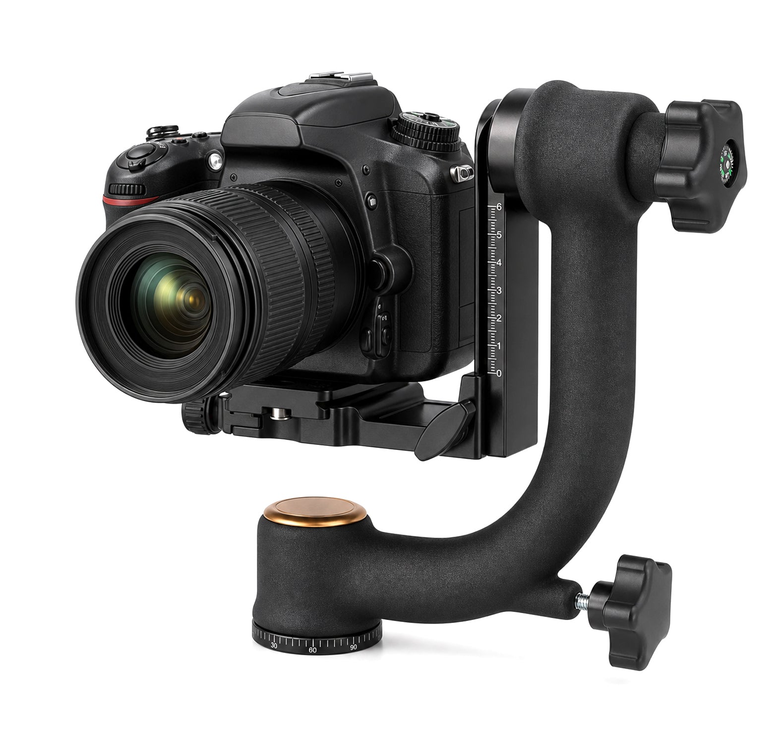 ayex Gimbal Stativkopf für Teleobjektive 360° Panorama Gimbal Head mit Schnellwechselplatte