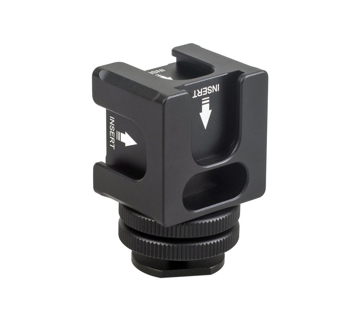 Rotierbarer Vierkopf-Multifunktions Cold-Shoe-Adapter 1/4 Zoll eingebaute Rücklaufsperre für Blitzlichte Monitore Mikrofone