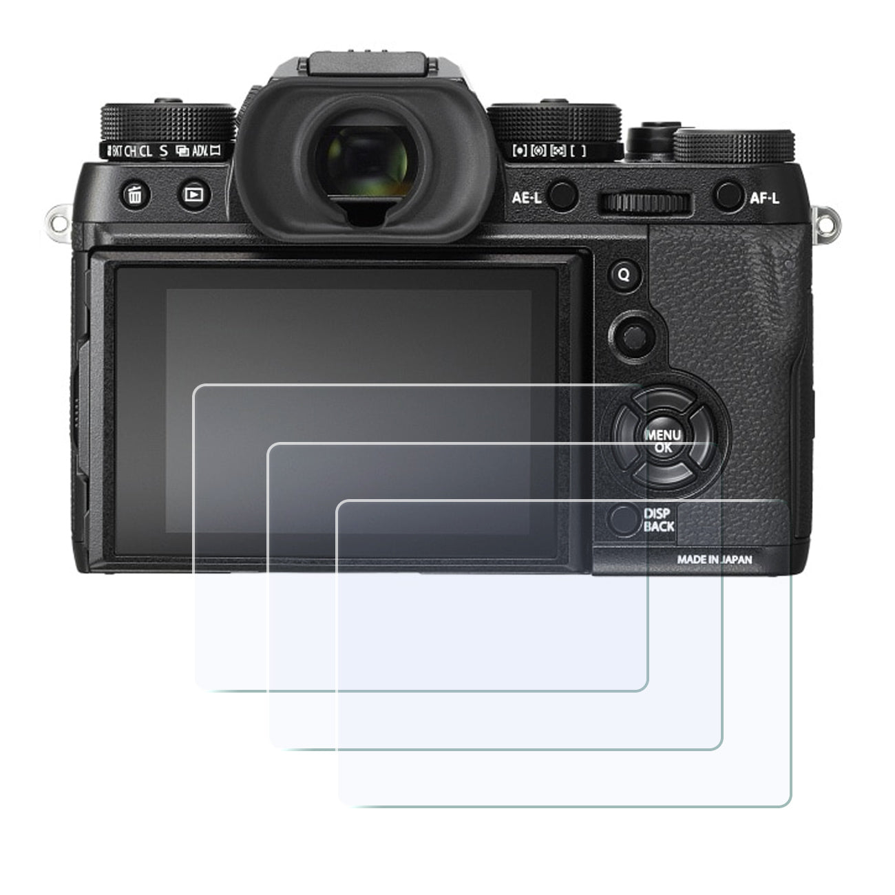Display-Schutzglas für Fujifilm X-T1, X-T2, X-A3, X-A5, X-A10, X-A20 – 0,3 mm 9H gehärtetes Glas 3 Stück