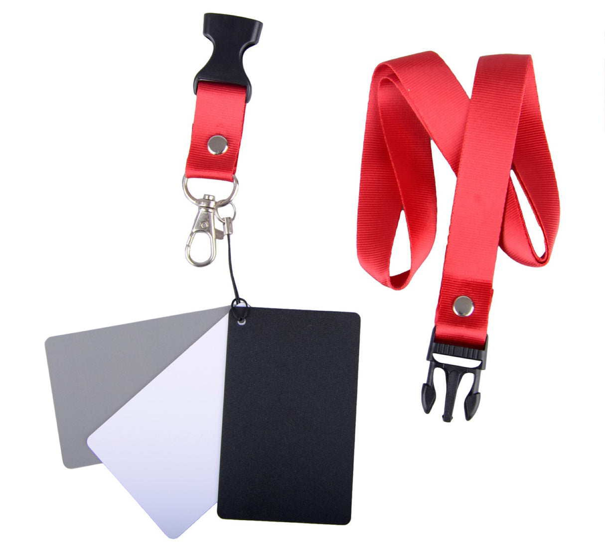 Graukarten 3er Set grau/weiß/schwarz, inkl. Trageband (Größe S oder L)