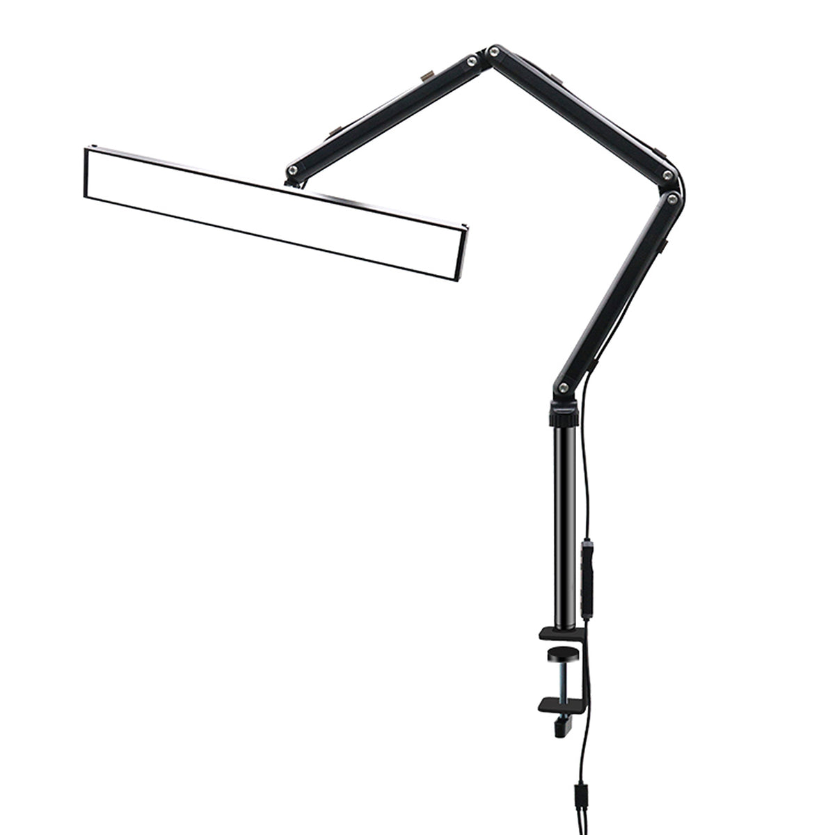 LED Beauty Tischlampe mit Klemme 3 Lichtfarben, 10 Helligkeitsstufen, drehbar – Schwarz / Weiß