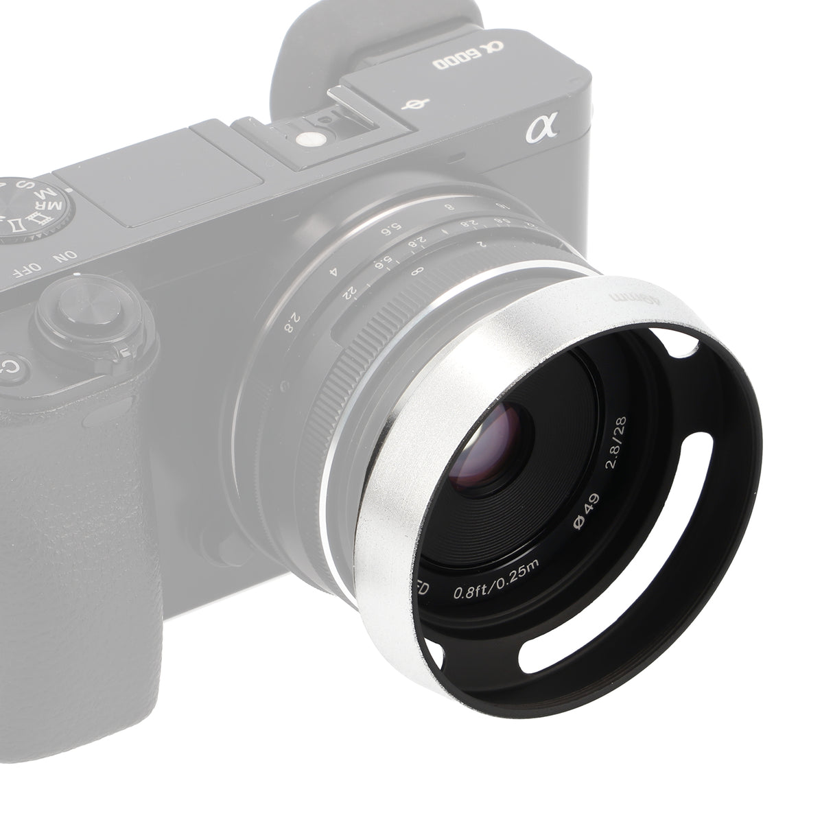 Metall Gegenlichtblende Silber – Hohlprofil Design – Schraubmontage