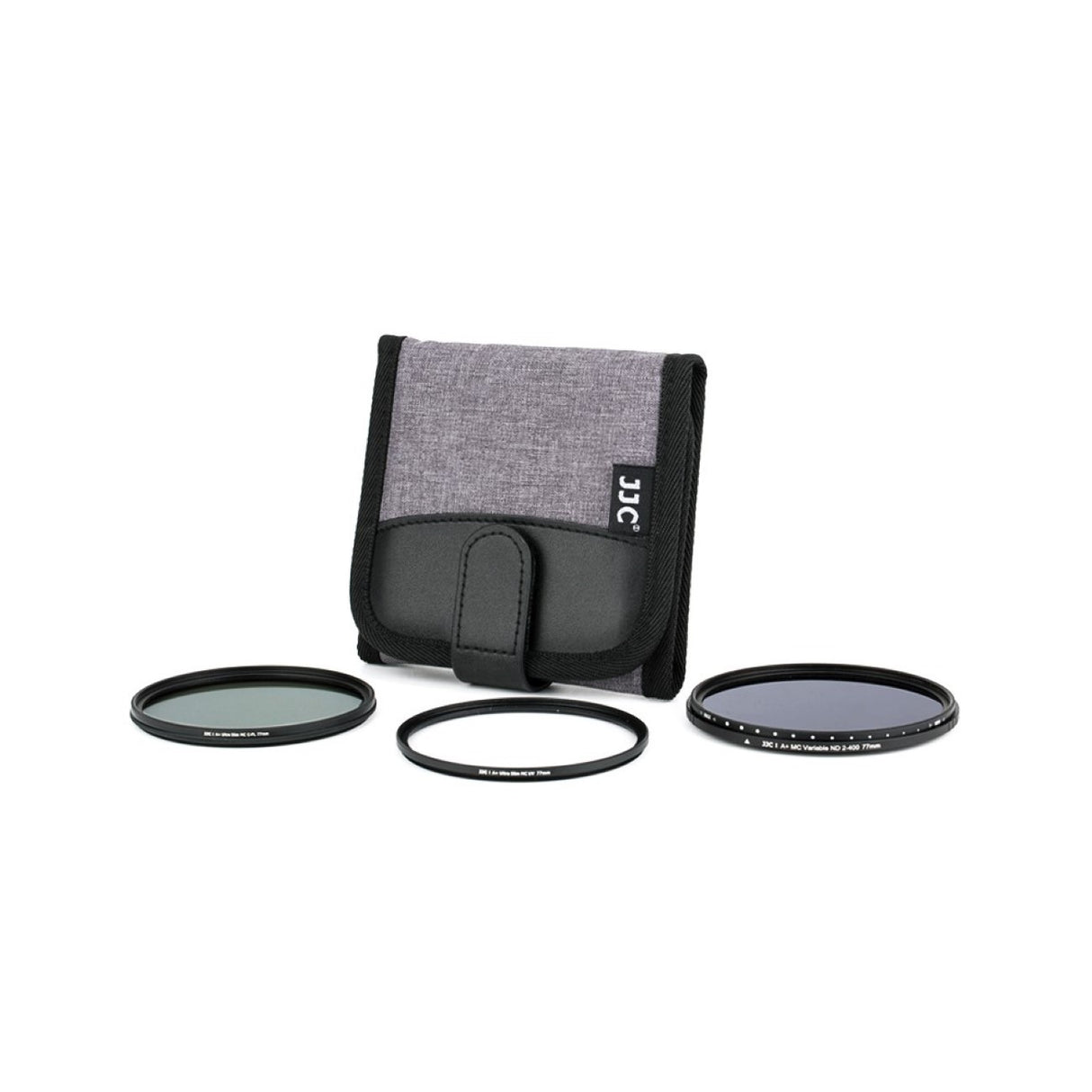 Faltbare Filtertasche für 3 Filter bis 95mm Durchmesser Grau
