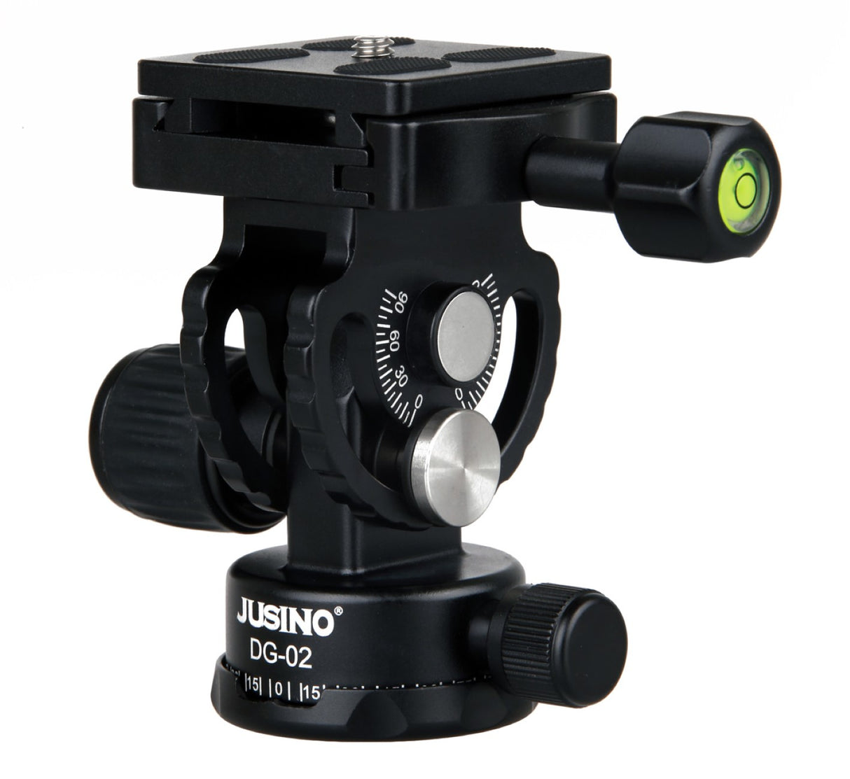 JUSINO Hochleistungs-Neigekopf für Monopods Hydraulische Federung 360° Schwenkfunktion DG-02