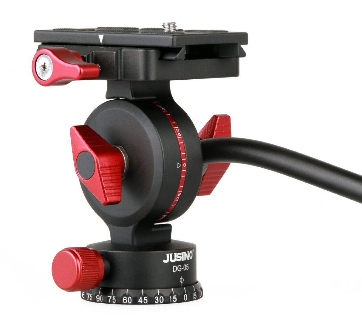 JUSINO kompakter Video-Stativkopf mit hydraulischer Dämpfung und Schnellwechselplatte DG-05