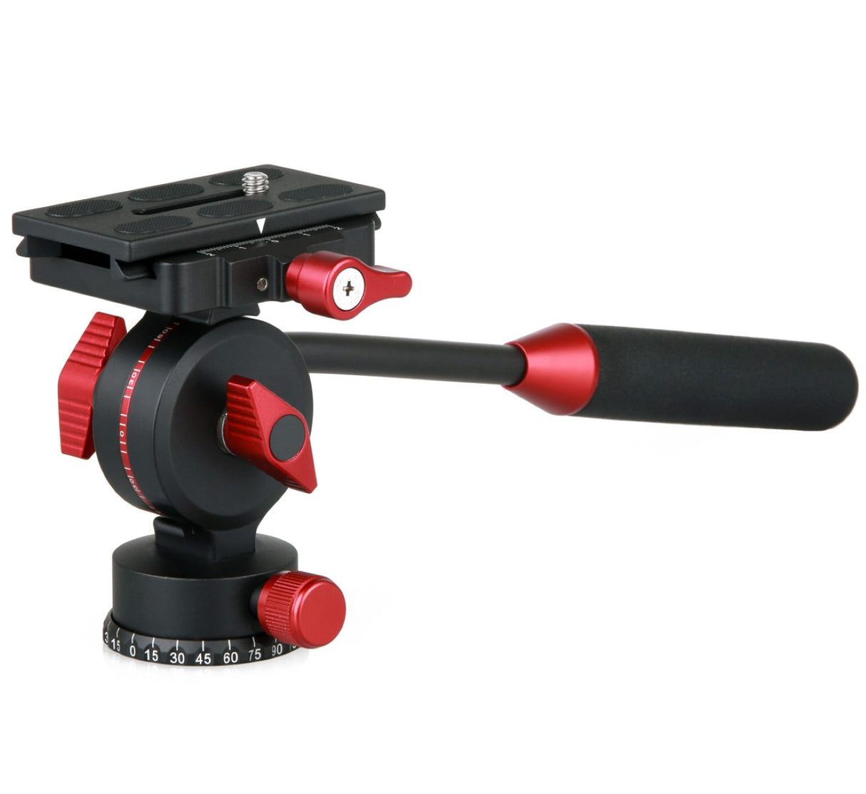 JUSINO kompakter Video-Stativkopf mit hydraulischer Dämpfung und Schnellwechselplatte DG-05