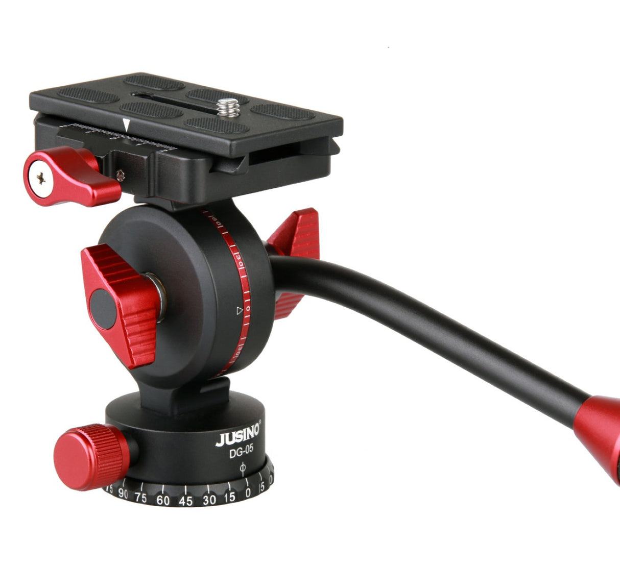 JUSINO kompakter Video-Stativkopf mit hydraulischer Dämpfung und Schnellwechselplatte DG-05