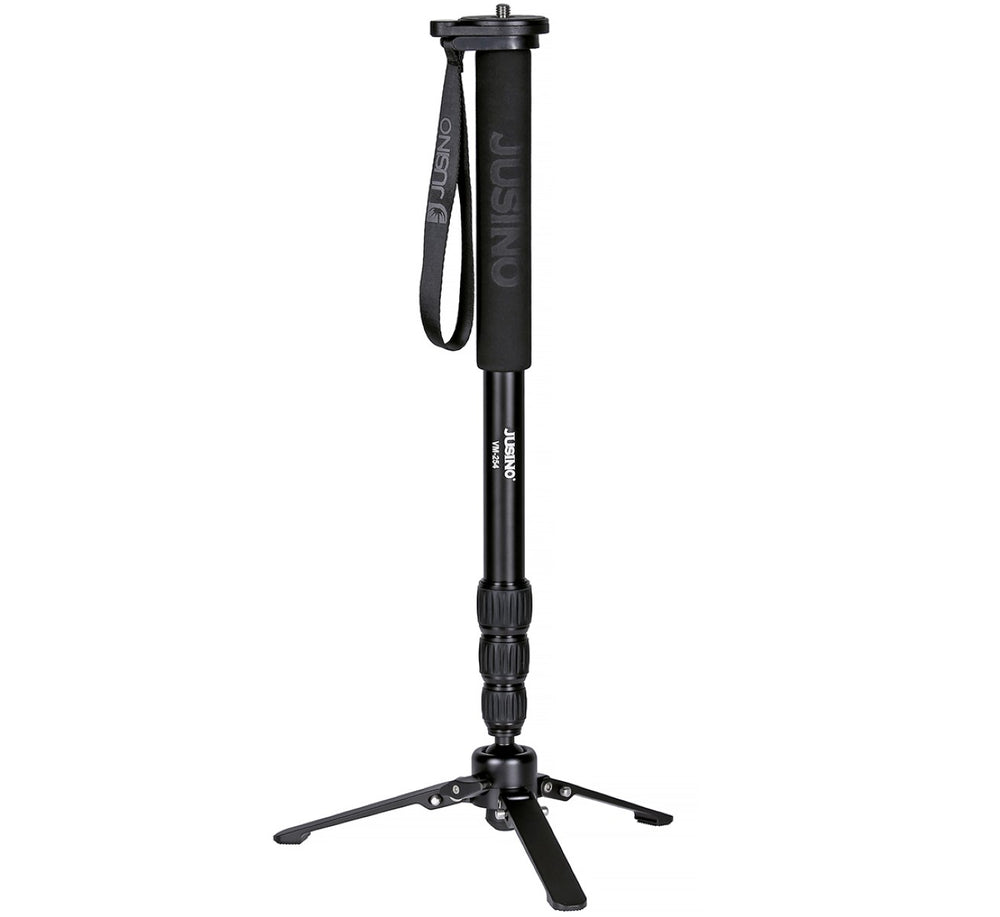 JUSINO Alu Monopod abnehmbarer Fuß Tischstativ Schnelldrehverschlüsse bis 153cm 6kg