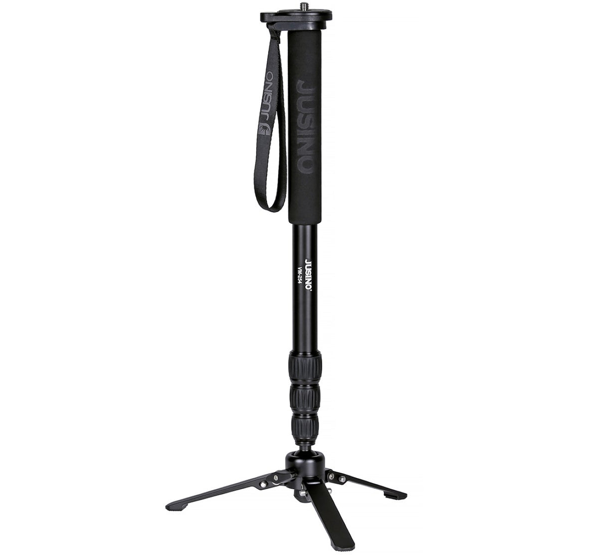 JUSINO Alu Monopod abnehmbarer Fuß Tischstativ Schnelldrehverschlüsse bis 153cm 6kg