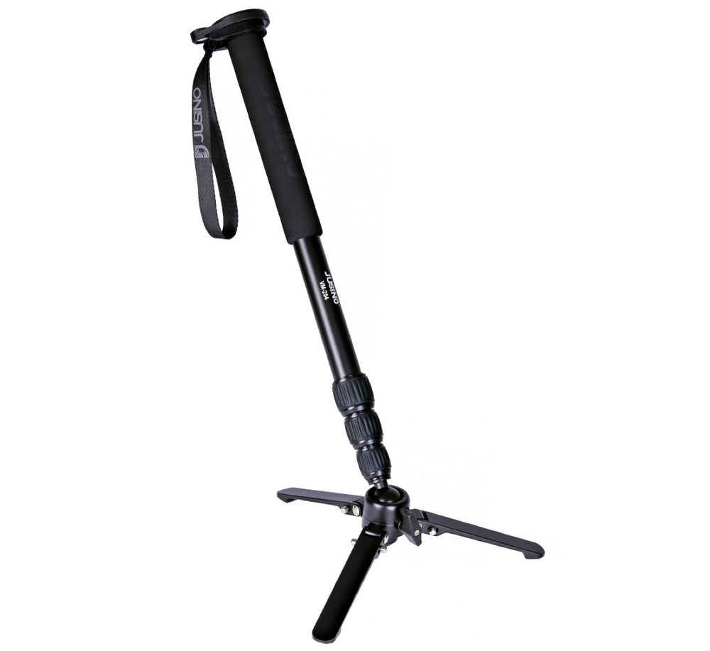 JUSINO Alu Monopod abnehmbarer Fuß Tischstativ Schnelldrehverschlüsse bis 153cm 6kg