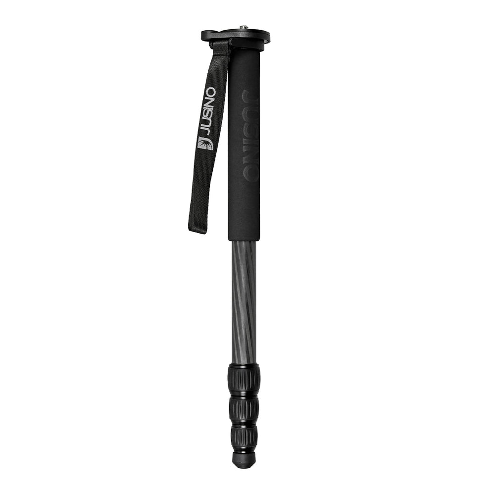 JUSINO Karbon Monopod mit abnehmbarem Fuß/Tischstativ Schnelldrehverschlüsse bis 153cm/6kg VM-254C
