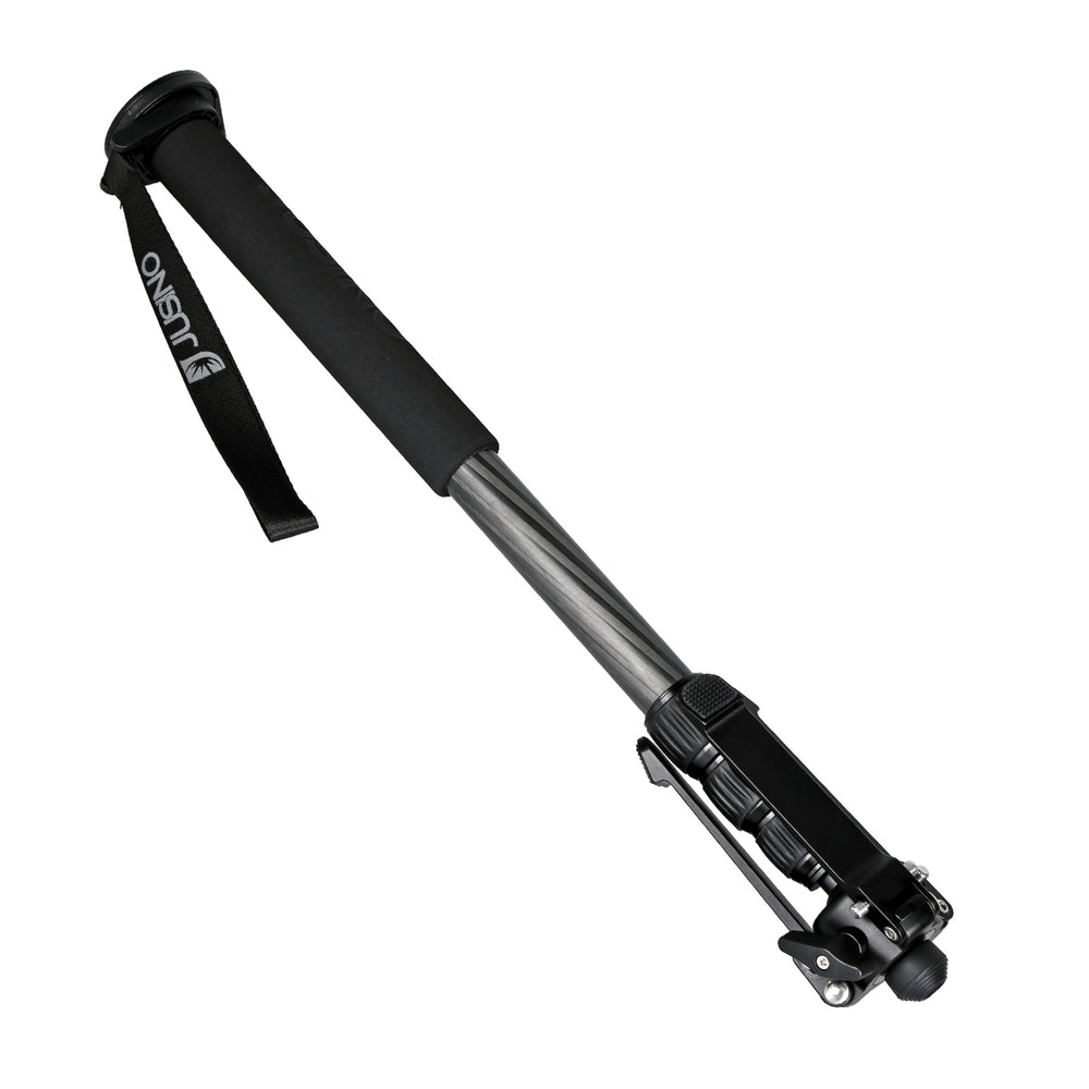 JUSINO Karbon Monopod mit abnehmbarem Fuß/Tischstativ Schnelldrehverschlüsse bis 153cm/6kg VM-254C