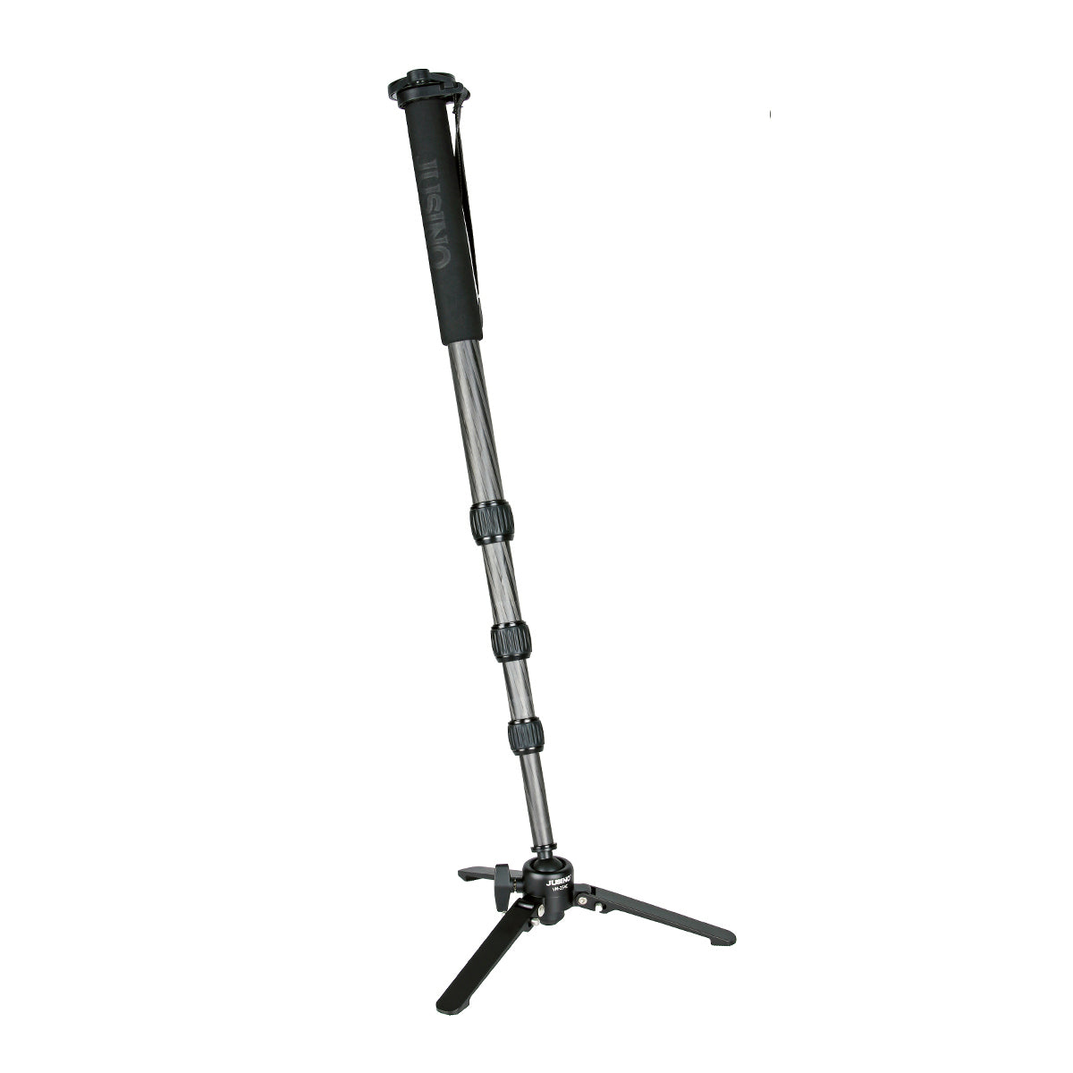 JUSINO Karbon Monopod mit abnehmbarem Fuß/Tischstativ Schnelldrehverschlüsse bis 153cm/6kg VM-254C