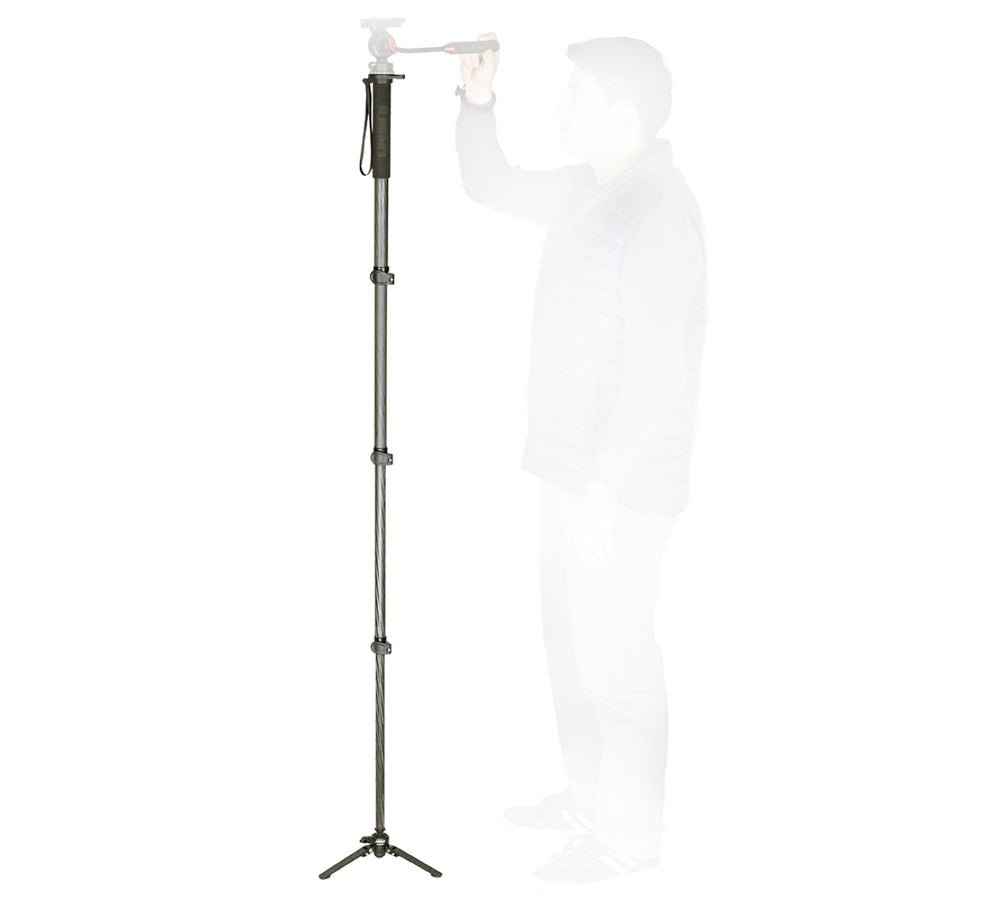 JUSINO Karbon Monopod Standspinne Tischstativ-Funktion bis 164cm 10kg Schnellspann-Clips VM-284C