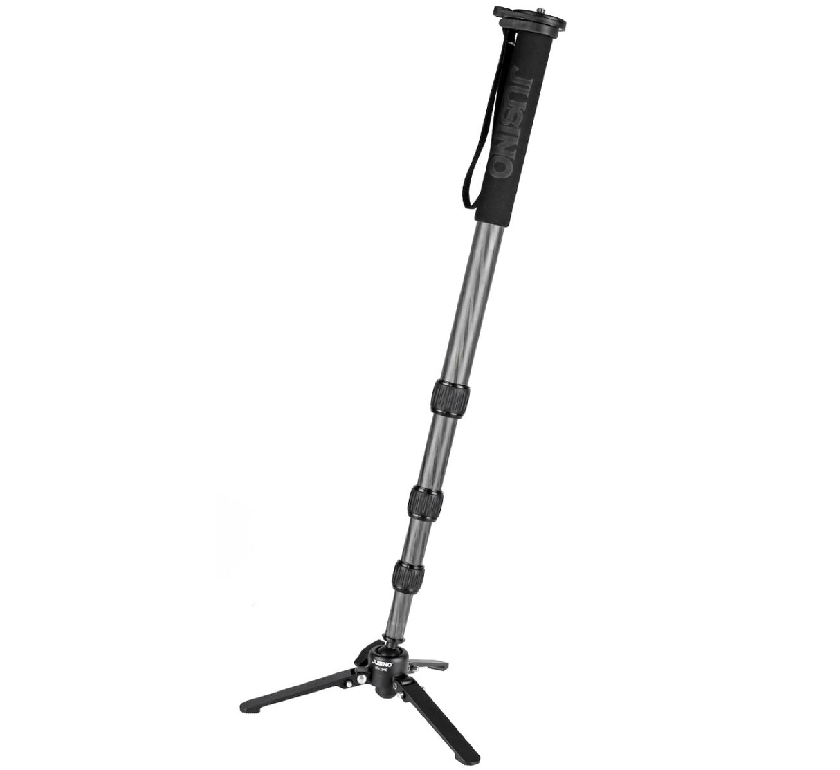 JUSINO Karbon Monopod Standspinne Tischstativ-Funktion bis 164cm 10kg Schnellspann-Clips VM-284C