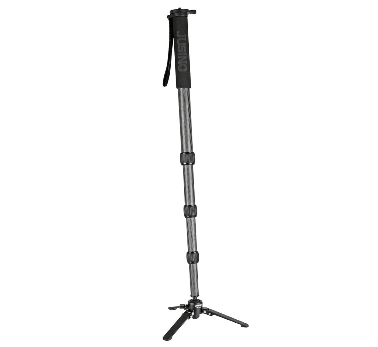 JUSINO Karbon Monopod mit abnehmbarem Fuß Tischstativ Schnelldrehverschlüsse bis 170cm 12kg VM-324C