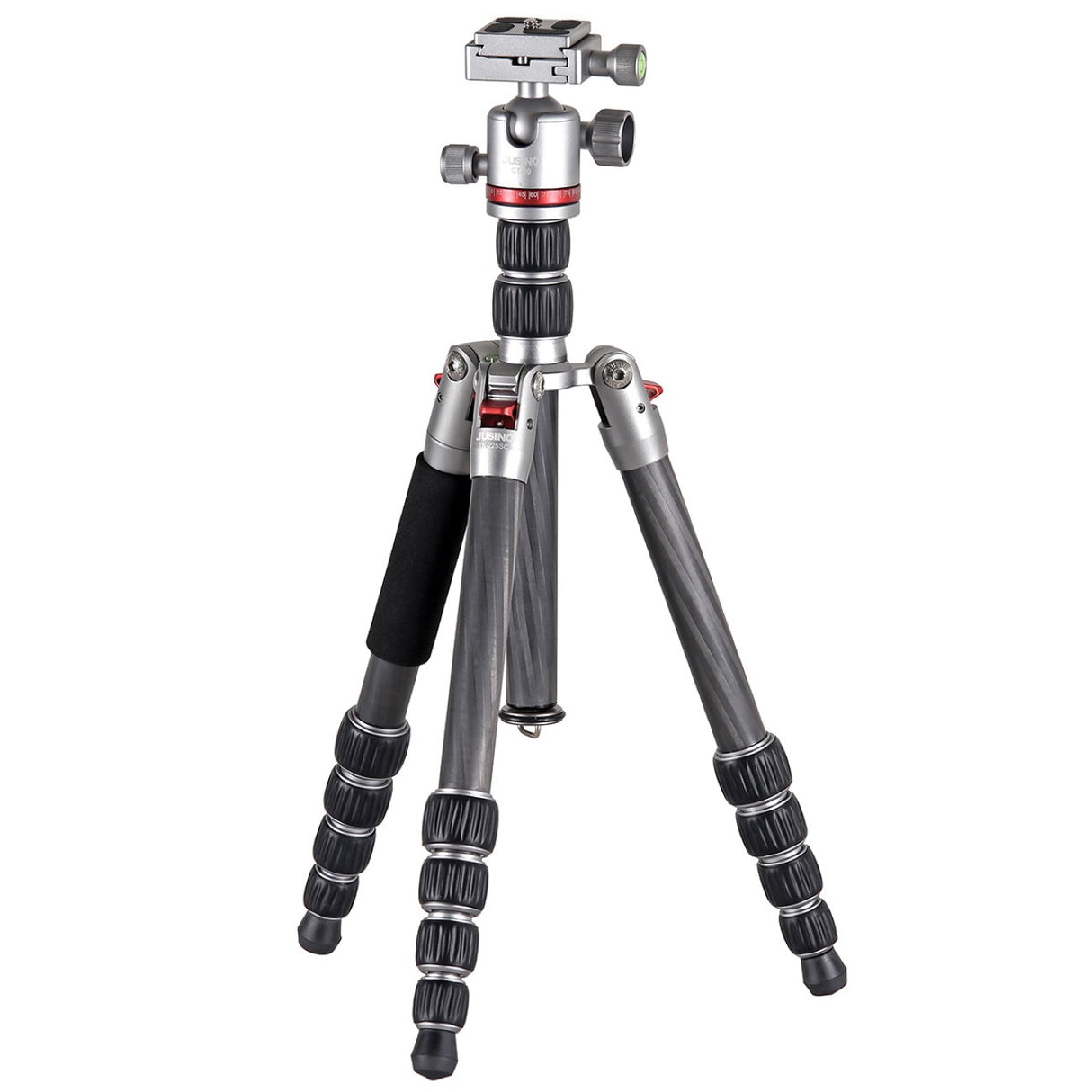 JUSINO Karbon Stativ leicht kompakt Monopod-Funktion bis 130,5cm 5kg + Kugelkopf TK-225 SC GT-30
