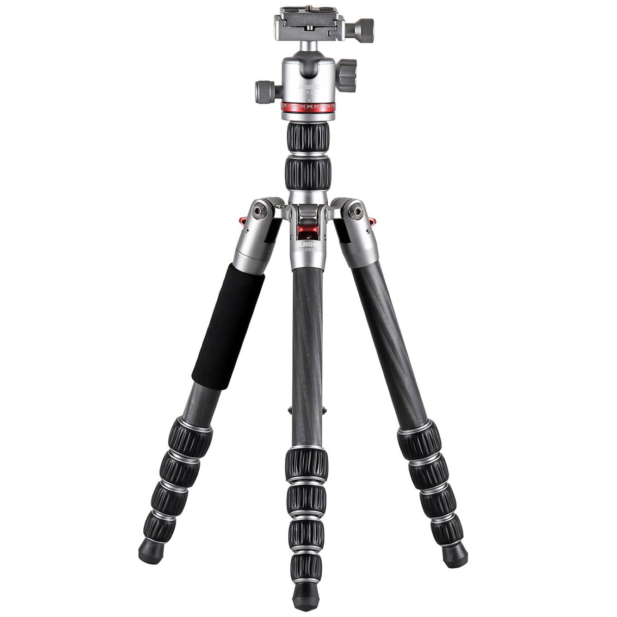 JUSINO Karbon Stativ leicht kompakt Monopod-Funktion bis 130,5cm 5kg + Kugelkopf TK-225 SC GT-30