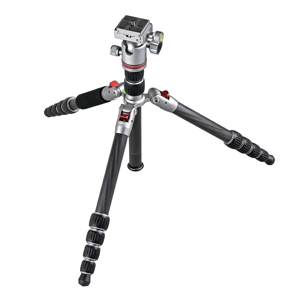 JUSINO Karbon Stativ leicht kompakt Monopod-Funktion bis 130,5cm 5kg + Kugelkopf TK-225 SC GT-30