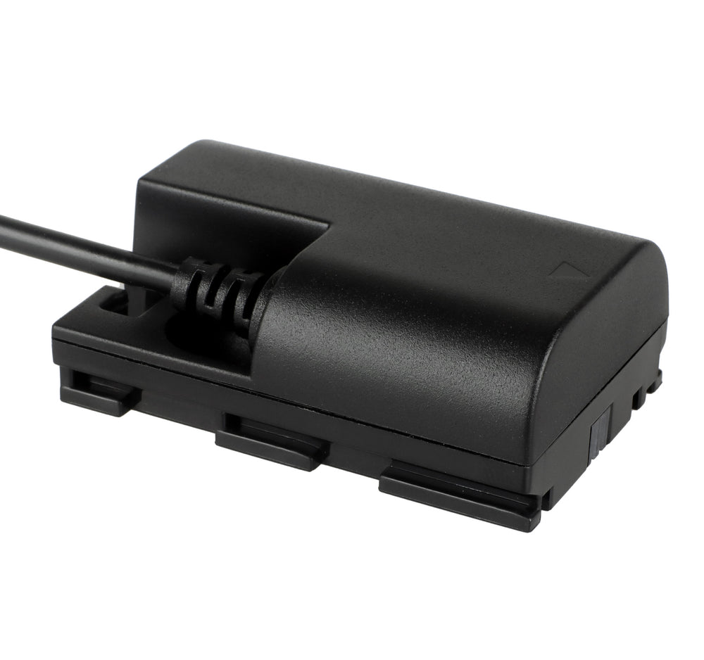 DC-Coupler für Canon EOS mit LP-E6 ähnlich wie DR-E6 Akku-Dummy für permanente Stromversorgung über z.B. V-Mount Akku