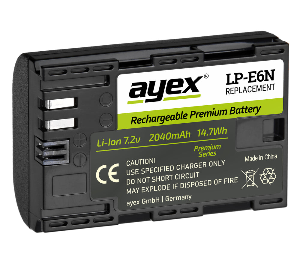 LP-E6N Akku 2er Set für zB Canon EOS R 5D Mark IV 6D Mark II 7D Mark II 80D 90D 2040mAh