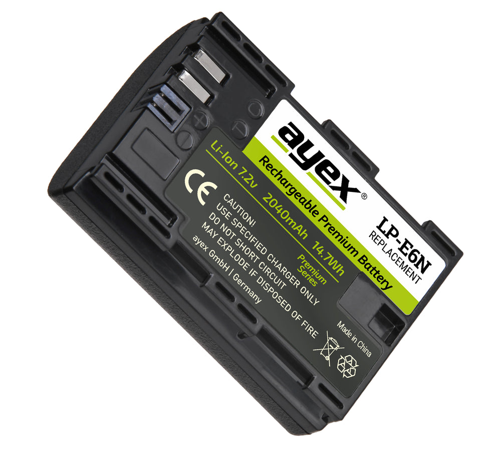 LP-E6N Akku 2er Set für zB Canon EOS R 5D Mark IV 6D Mark II 7D Mark II 80D 90D 2040mAh