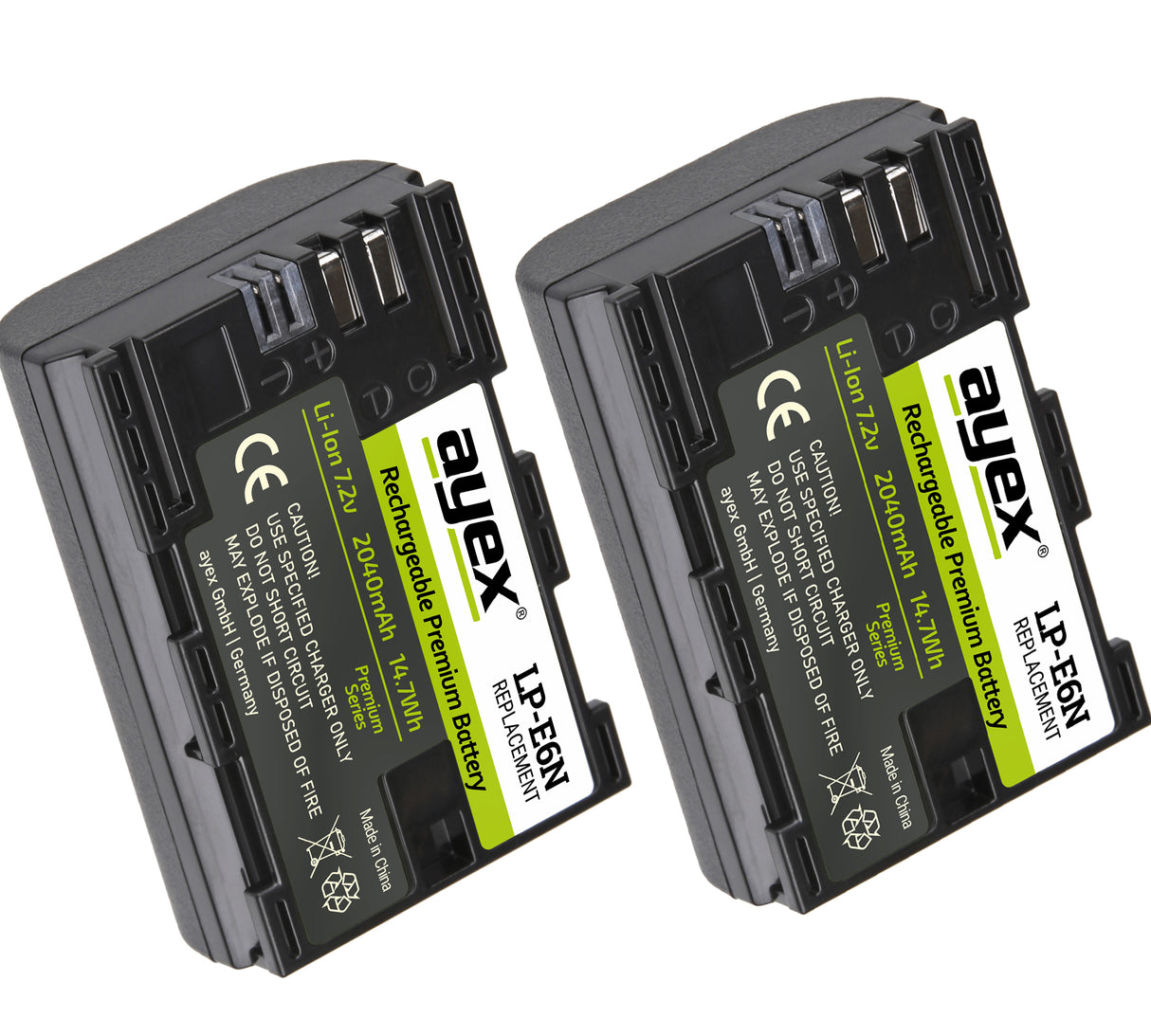 LP-E6N Akku 2er Set für zB Canon EOS R 5D Mark IV 6D Mark II 7D Mark II 80D 90D 2040mAh