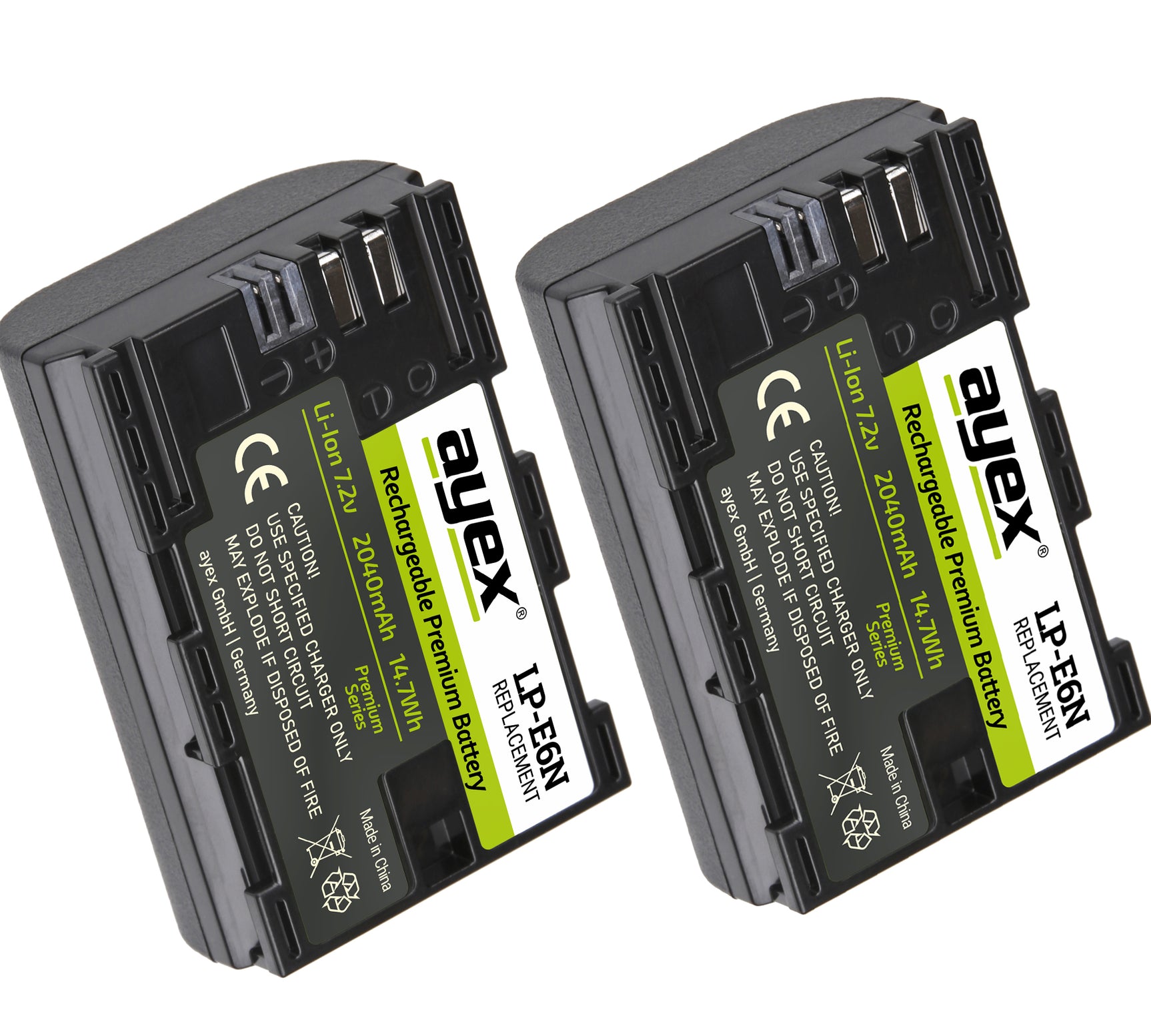 LP-E6N Akku 2er Set für zB Canon EOS R 5D Mark IV 6D Mark II 7D Mark II 80D 90D 2040mAh