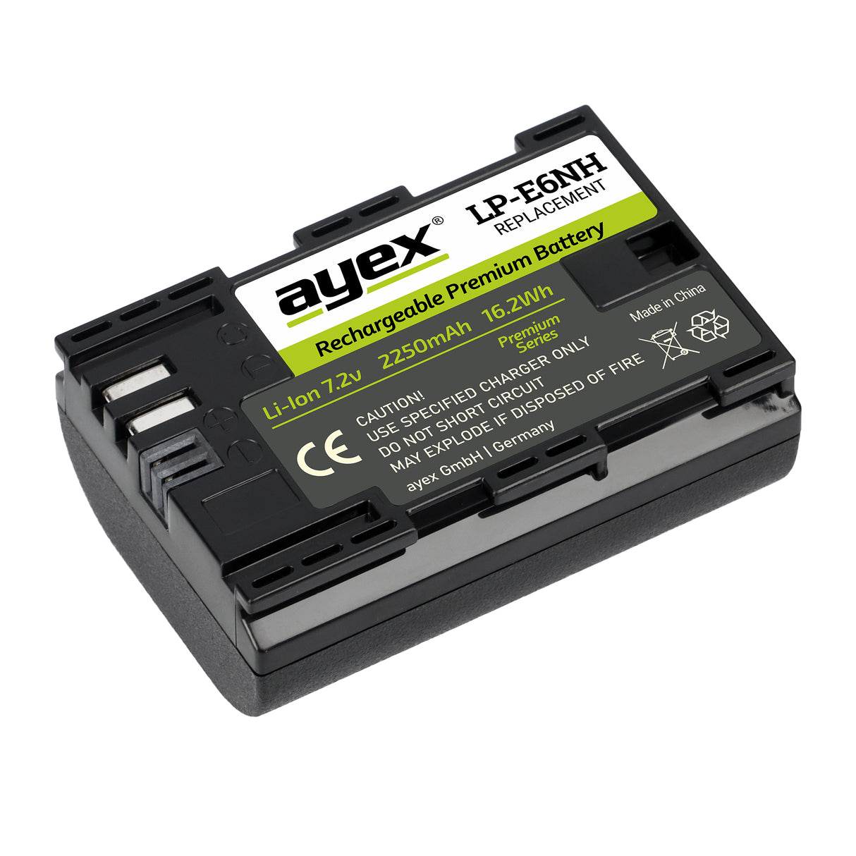 LP-E6NH Akku für Canon Kameras wie EOS R 5D Mark IV 6D Mark II 7D Mark II 90D 80D 70D 2250mAh
