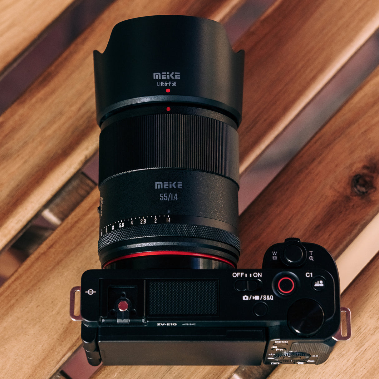 Meike Autofokus Objektiv 55mm F1.4 AF STM APS-C für Sony E-Mount Kameras