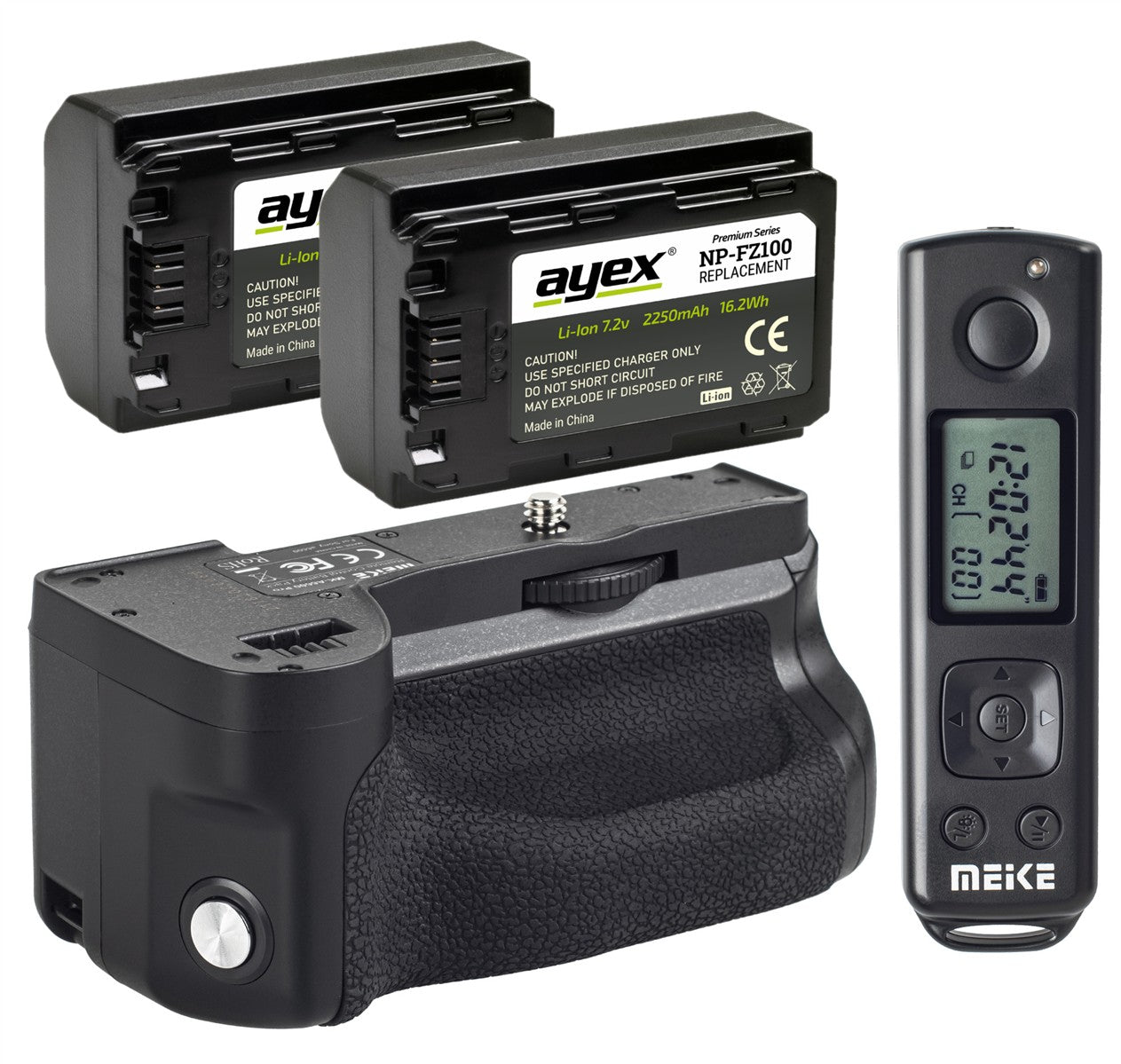 Meike Batteriegriff Set MK-A6600 Pro Batteriegriff und Fernauslöser für Sony A6600 + 2x ayex NP-FZ100 Akku